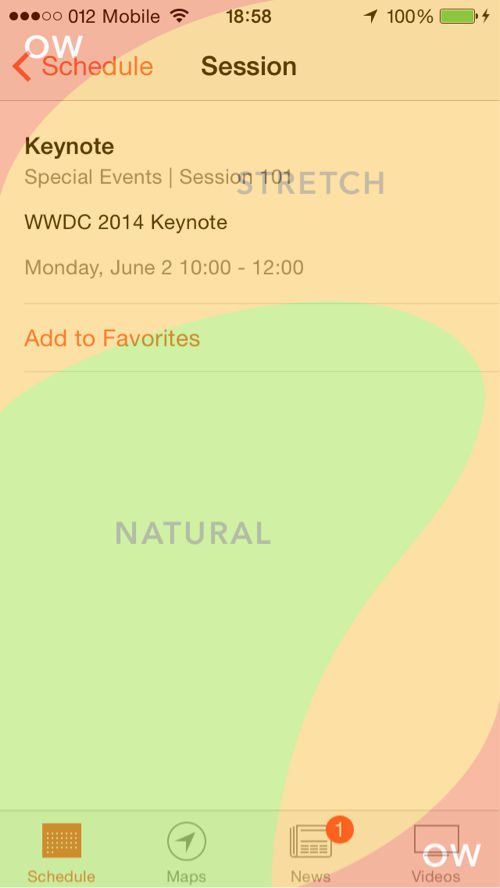 WWDC app in the Thumb Zone